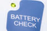 Once fully powered on, press the Battery Check to verify internal battery charge level.