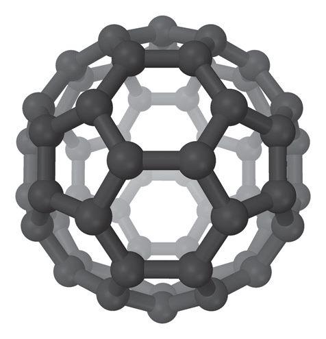 Figure 6. Buckminsterfullerene, also known as buckyballs, is a phase of pure carbon that takes the form of a 60-cornered cage.