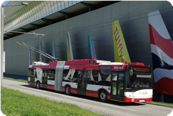 electricity line 2012 First E-Bus in city of Klagenfurt