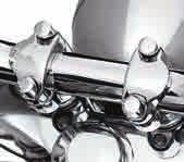 H. HANDLEBAR CLAMP BOLT COVERS Complete the chrome hand control conversion. These thinwall bolt covers are designed for easy installation over handlebar clamp bolts.