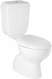 1 TOILETS QUALITY IN DESIGN 2 3 1 DOMINIQUE CLOSE COUPLED BACK TO WALL toilet suite White Vitreous china Available as S or P trap S trap 120