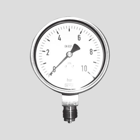 Pressure measurement, Pressure gauge standard version body POM pressure range(bar) 02.5 02.5 02.5 04 04 04 06 pressure range M(mm) 63 80 100 63 80 100 63 brass threaded neck G 42458 0.13 kg 42463 0.