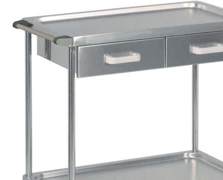 hidemar AUXILIARY TROLLEYS Two shelves with tray shape (depth