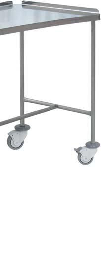 ø 80 mm casters with bumpers, two of them with brakes.