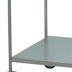 stainless steel 750 x 450 x 450 mm ø100 mm casters