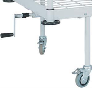 ø100 mm casters, two with brakes Structure made of enamelled steel.
