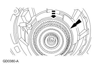 NOTE: The planetary assembly and planetary gear support cannot be installed unless the notch cut in the planetary gear support is