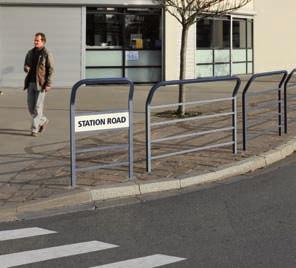BOLLARDS & RAILINGS CONVIVIALE RAILINGS FOR JUNCTIONS & CROSSINGS A new concept in ensuring safety using railings: 100mm higher than other CONVIVIALE railings, it indicates & warns visually impaired