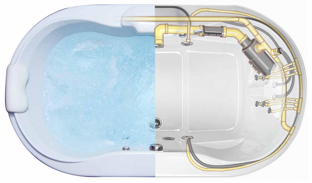 2 6 0 6 8 9 9 6 In-line eater Solid-state electronics Maintains water temperature Automatic reset function 7 and-formed Rigid Piping hand-formed PVC piping follows the contour of the bath, providing