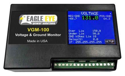 VGM-Series Voltage & Ground Fault Monitors Product Overview The Eagle Eye VGM-Series is an inexpensive and simple solution for monitoring battery string voltage and battery ground faults.