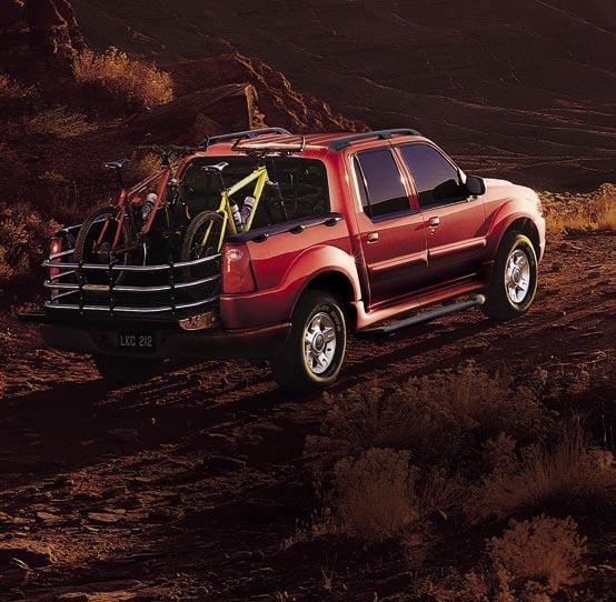 Explorer Sport Trac Premium in Red Fire Metallic with optional Cargo Cage In its own class of versatility.
