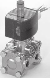 .4 W Solenoid Valves Brass or Stainless Steel Bodies /4" to " NPT 4/ Features Moulded one-piece solenoid with highly efficient solenoid cartridge and special low wattage coil Designed for use in