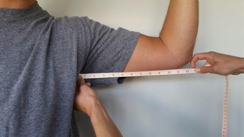 8 Arm Cuff Length Measurement Information Position: Standing straight, one arm raised with elbow flexed