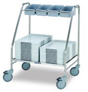 trolley Metos TCT-45 FP Product number 4554414 Product name Tray/cutlery trolley TCT-45 FP Size mm (w * d * h) 425 * 590 * 1061 8,000KG 100 trays with - capacity 100 trays - two cutlery boxes -