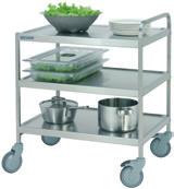 load 120 kg - dampening mat under shelves Service trolley Metos SET-75/3 FP, 3 tiers Product number 4554392 Product name Metos