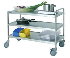 load 120 kg - dampening mat under shelves Service trolley Metos SET-105/3 FP, 3 tiers Product number 4554394 Product name Metos