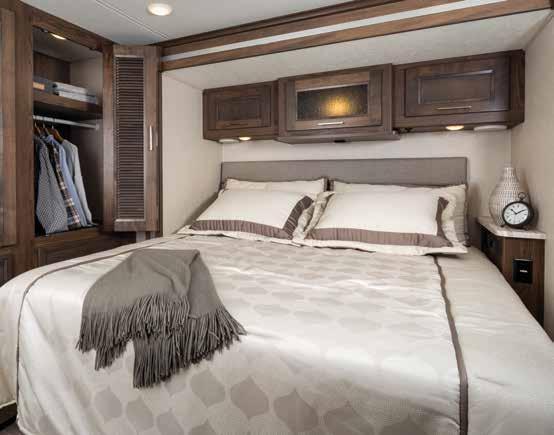 The stylish bedroom in Sportscoach SRS will have you looking forward to bedtime.