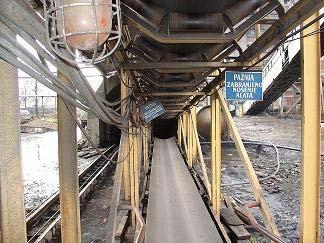 Conveyor installed in main tunnel and underground coal excavation and transportation system (Breza Coal Mines) 2.