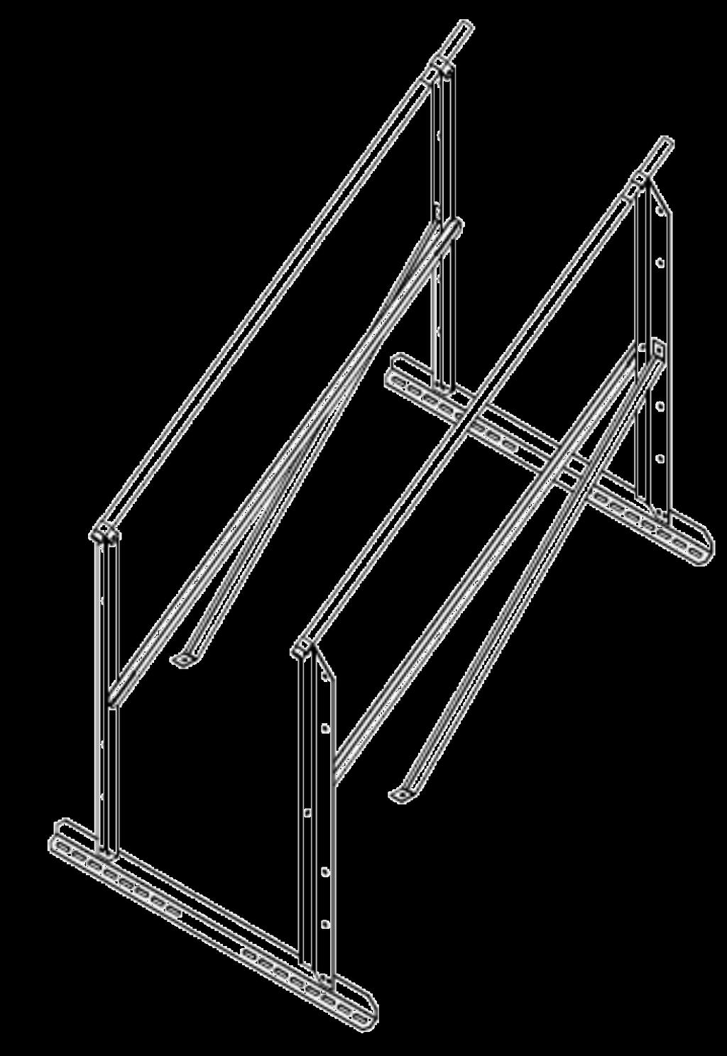Roof Packages Easy Step Roof Ladder Handrail Illustration depicts ES61100, ES61233, and 51450. Items are sold individually.