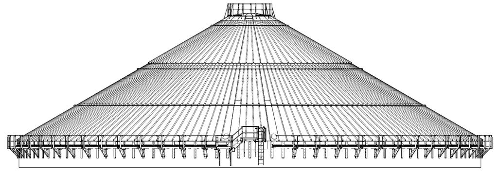 A-Series Sidewall Deck (Eave Walkaround) Call for Quote, Not eligible for Early Order/Pre-Pay Program US Patent: 8,595,989 Drawing illustrates a 3 stiffened 132 bin with the skip a stiffener deck.