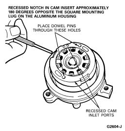 Page 5 of 7 14. Install the cam, rotor and slippers, and rotor shaft assembly into the pump housing plate over the dowel pins.