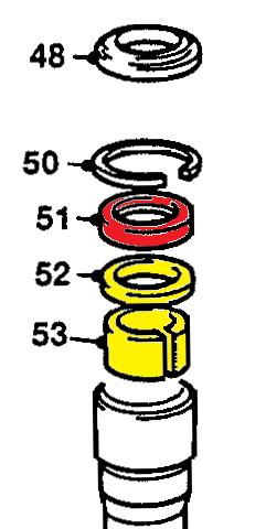 REPEAT STEPS 6 to 9 9. Replace the o ring (58) and tighten the drain screw (57). 11 Nm 10. Carry out steps 6 to 9 on both forks. 11. Remove the fork main retaining screw (56) at the bottom of the fork 12.