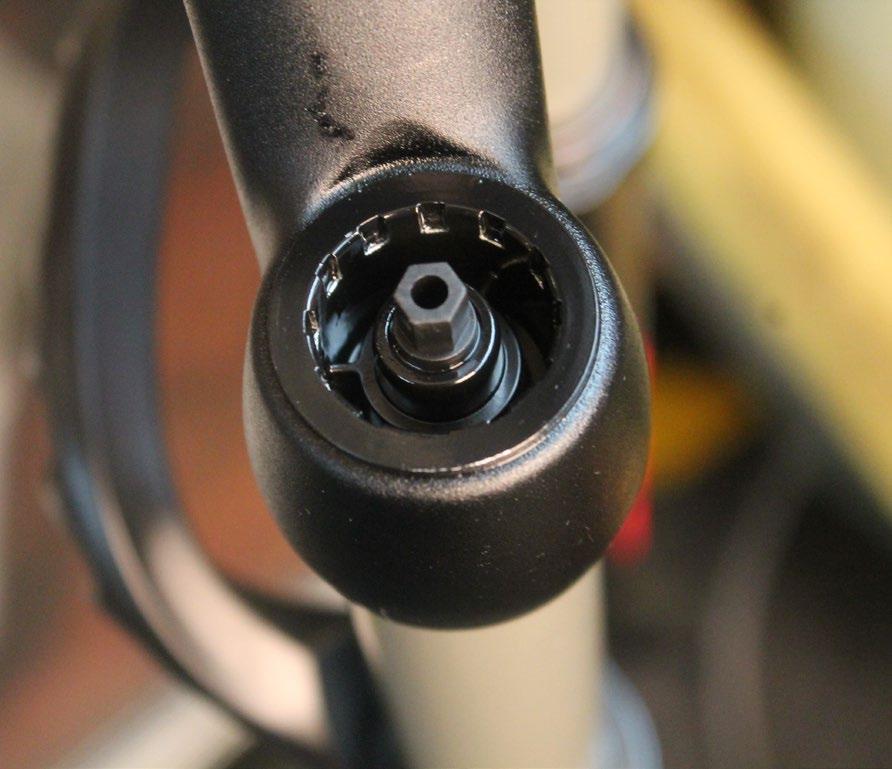 If the fork has ABS+, remove knob carefully as there are two detent ball bearings on springs below the knob.