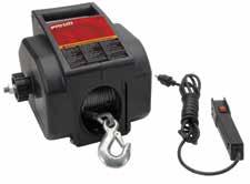 Winches - Includes power lead - Remote switch for safe operation - Easy carry handle - 7/32 x 35 winch cable with
