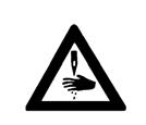 6) Position of caution marks The labels of Caution are attached to the machine for safety. When operating the machine, make sure to follow the safety rules that each Caution tells.