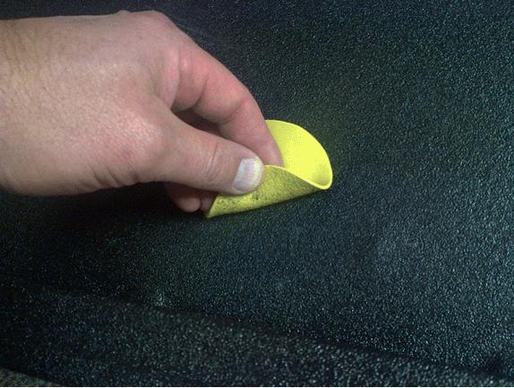 Place the textured pad over the repair area and apply firm and even pressure for a minimum of 2 minutes. 9.