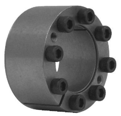 CAL15 (Self-Centering) Consists of one inside and one outside cone ring, which are joined by a set of screws. It is suitable for medium to high torques and is self-centering.