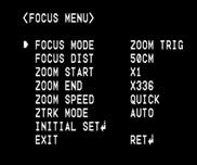 Accessing setup menus To access the setup menus using the keys on a LKD1000 controller, do the following: 1. Select CAM (Camera) icon in the main menu and then press ENTER.