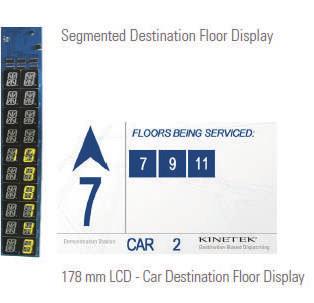 The Kinetek system features touch screens for call registration and car assignment allowing the maximum degree of panel customization.