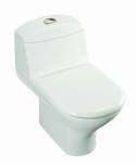 Trocadero one-piece toilet with Quiet-Close toilet seat and cover in White 750 x