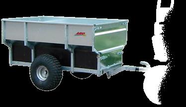 Big wheels guarantee it will travel on wet ground as well. Equipped with a rotating trailer coupling. Both single and tandem axle versions available.