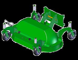 Lawn mower 1200 can be transformed to side discharging, mulching or rear ejecting type.
