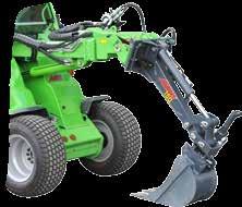 It mounts directly on the quick attach plate of the loader and is operated with the auxiliary hydraulics control lever.