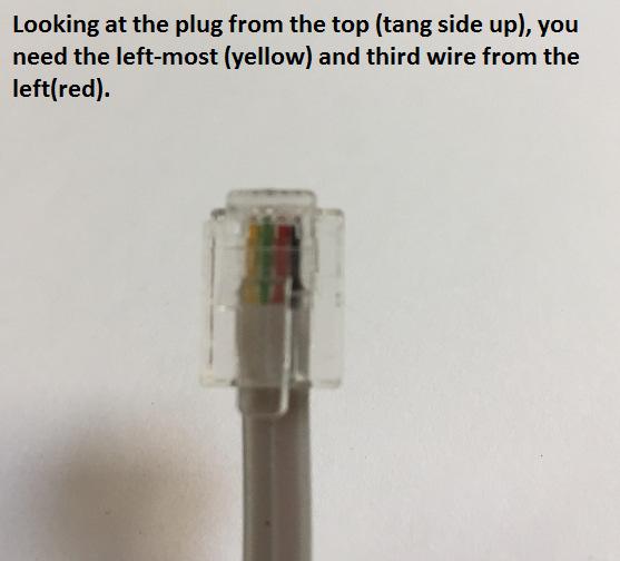 11. Cut about a 10cm length of phone cable with the plug still attached.