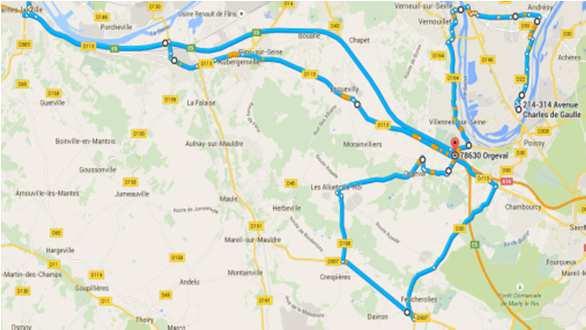 Circuit and Driving instructions Definition of a circuit with diversified driving conditions (city, road, motorway) City / Road / Motorway mix City : 22,8 km Road : 39,6 km Motorway : 29,9 km Total: