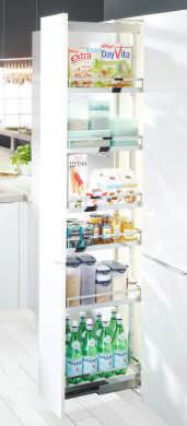 DISPENSA 90 The pull-out larder unit: Successful on the market for over 30 years ClickFixx - toolless assembly and simple adjustment: Up to 70% faster assembly Patented Synchromatic system: Reliable