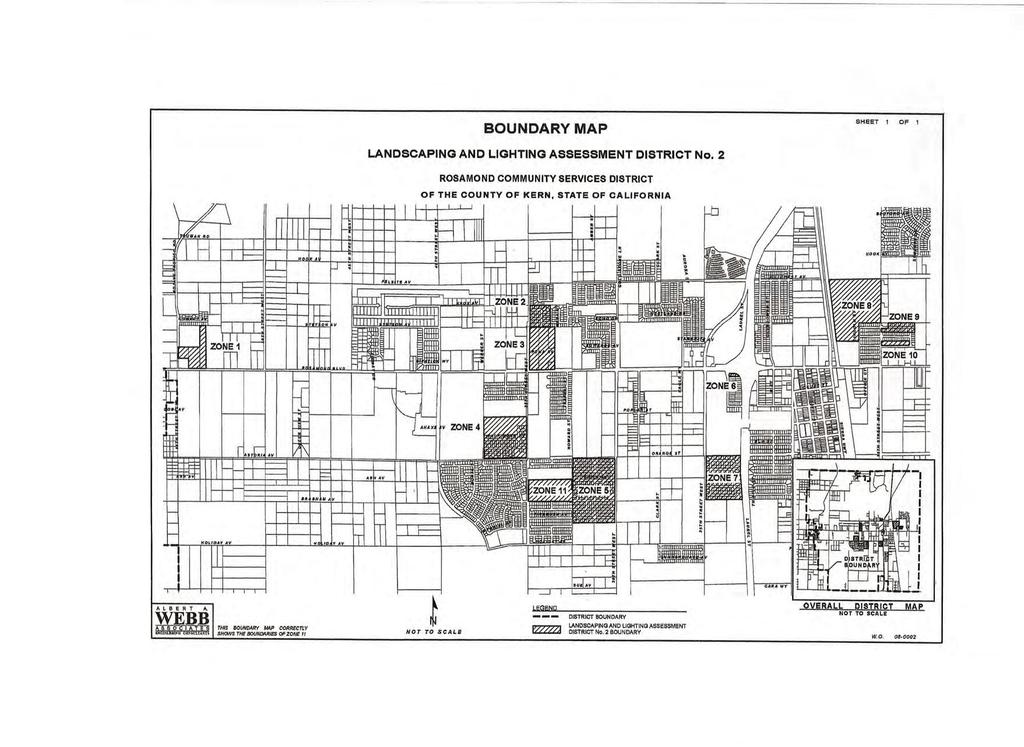 BOUNDARY MAP SHEEr 1 OF 1 LANDSCAPING AND LIGHTING ASSESSMENT DISTRICT No, 2 ROSAMOND COMMUNITY SERVICES DISTRICT OF THE COUNTY OF KERN, STATE OF CALIFORNIA THIS BOI.