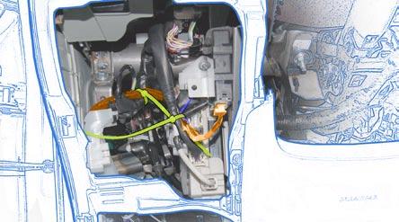 a. Secure V4 Harness to the Vehicle Harness with 1