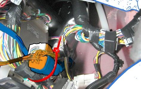 Secure the 18P Connectors and the V4 Harness to the Vehicle Harness with 1 Wire Tie. V4/V5 ADD-ON ONLY d.