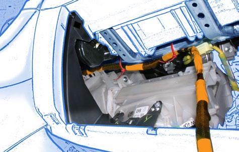 Secure the V4 Harness to the Vehicle Brace with 1 Wire