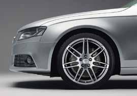 5 Cast aluminium wheels, 5 parallel spoke star design, silver The unique and dramatic profile of these alloy wheels highlights the progressive look of the Audi A4.