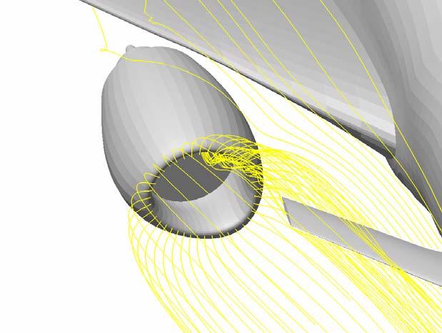 trajectory study performed using VSAERO Sensor wing wake