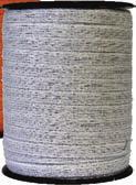 or 12mm politape or 8mm polirope or poliwire The tread-ins are available in1.2m (cattle and sheep) and 1.