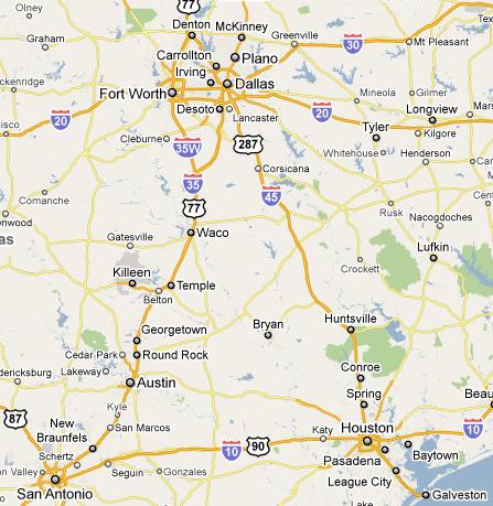 Possible Areas for Interstate Electrification I-35 Corridor between: San Antonio and Austin Austin and Waco Waco and