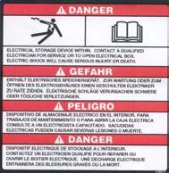 Tilting an extended mast could cause serious injury or death. I DANGER! Electrical storage device within.