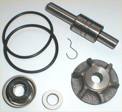 The kit includes a bearing and impellor, a spring loaded seal and ceramic spacer, a retaining pin, and new pair of O rings. QED Twincam Water Pump Kit 31.